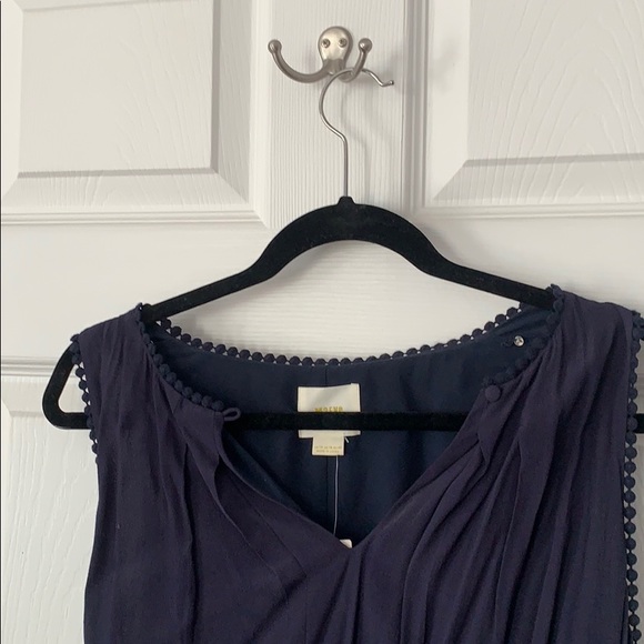 NWT Anthropologie Navy Fringe Sequin Swing Dress - Picture 3 of 5